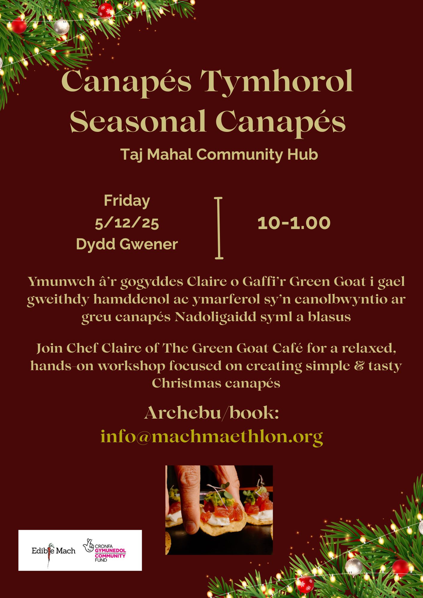 Canapés Tymhorol gyda Claire
